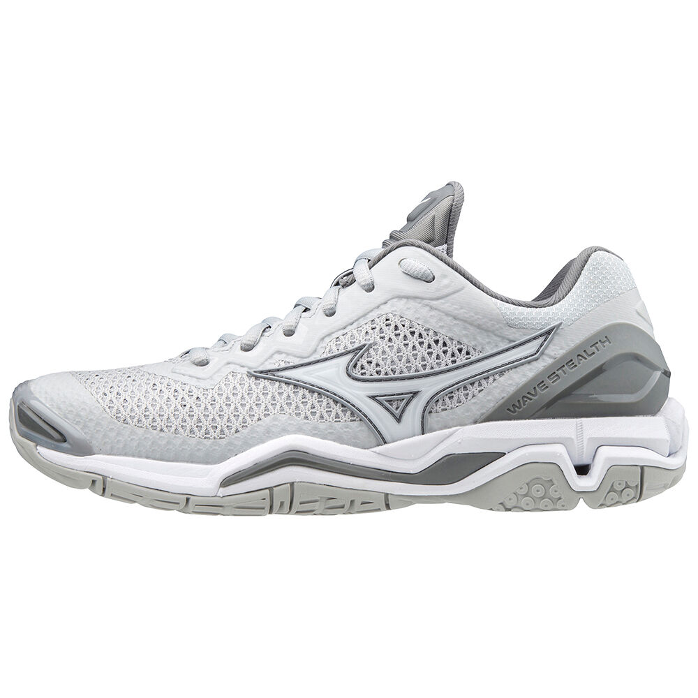 Damske Hadzanarske Tenisky Mizuno Wave Stealth V Biele/Siva Vypredaj JHUN94326